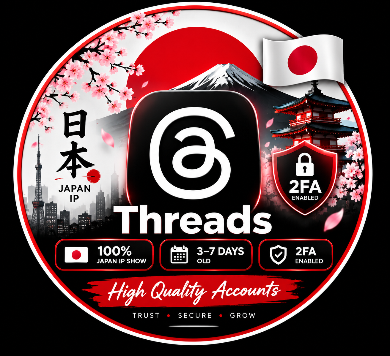 threads新号注册3-7天-已开通2FA-日本IP注册