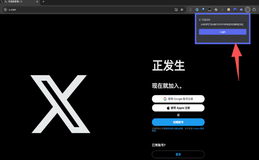 推特token登录教程